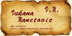 Vukana Manetović vizit kartica